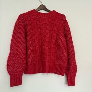 a new day Vibrant Red Cable Knit Sweater